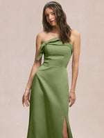 Satin Bow Accent Bridesmaid Dress 