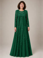 A-line Mother of the Bride Dress with Lace 