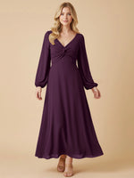 A-line Bridesmaid Dress with Long Sleeves 