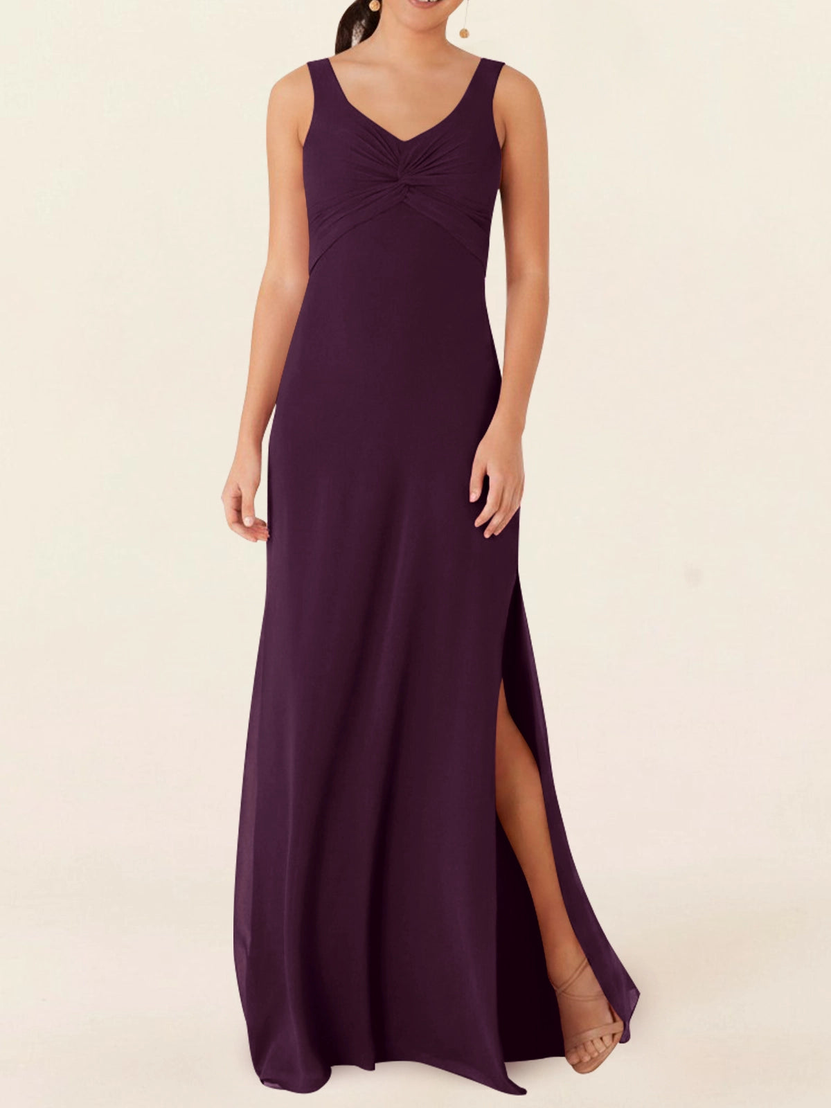 Chiffon Bridesmaid Dress with Slit 