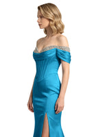 Corset Beaded Trumpet Prom Dress 