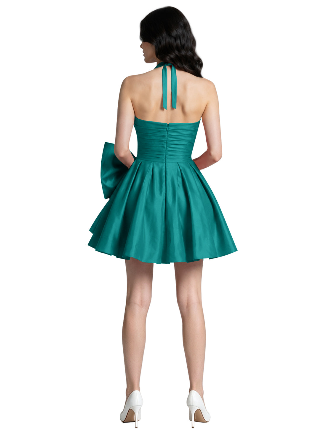 Halter Oversized Bow Mini Dress 