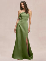 Satin Bow Accent Bridesmaid Dress 