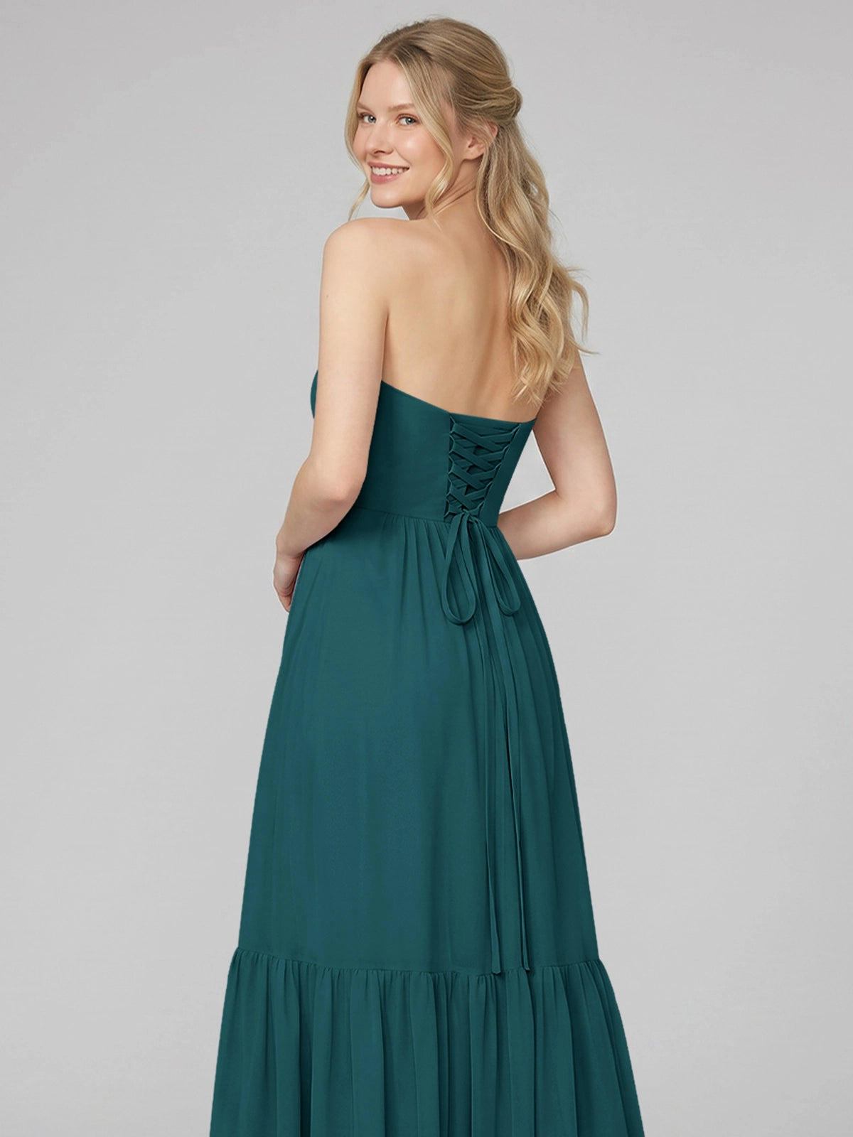 Strapless Bridesmaid Dress with Slit 