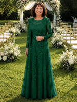 A-line Mother of the Bride Dress with Lace 