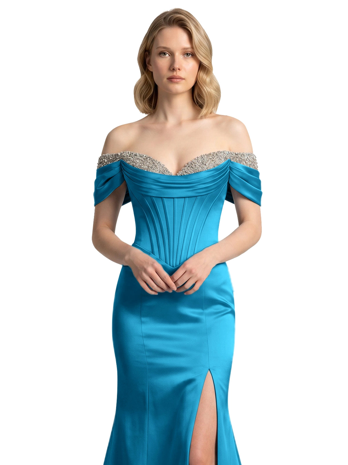 Corset Beaded Trumpet Prom Dress 