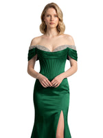 Corset Beaded Trumpet Prom Dress 
