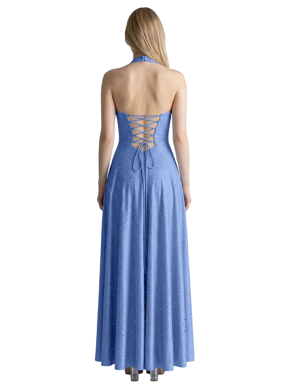 Halter Beaded Prom Dress 