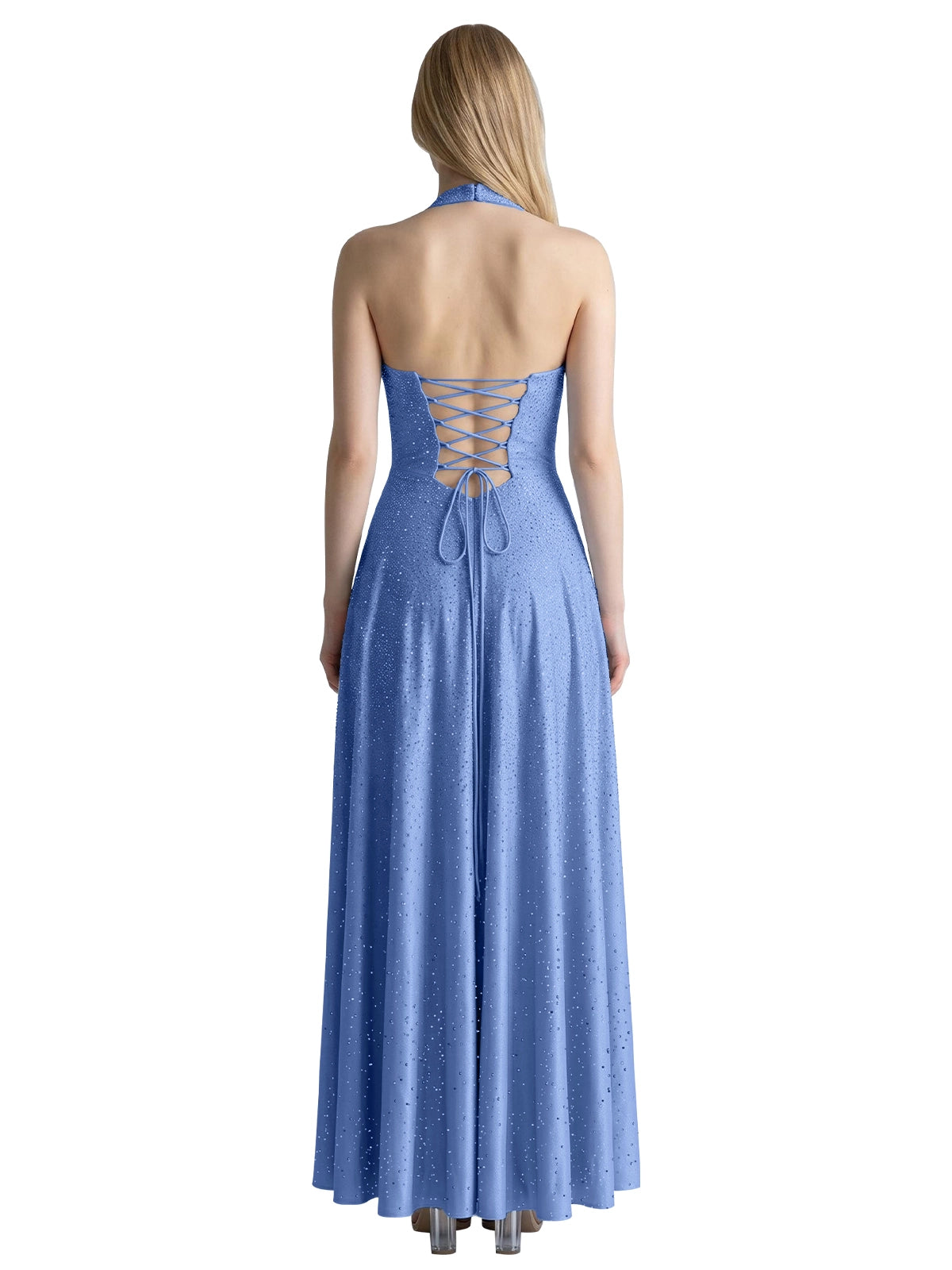 Halter Beaded Prom Dress 