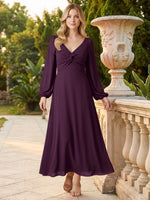 A-line Bridesmaid Dress with Long Sleeves 