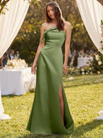 Satin Bow Accent Bridesmaid Dress 