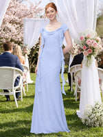 Flowy Ruffle Sheath Bridesmaid Dress 