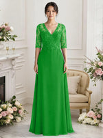 Lace Mother of the Bride Dress with Half Sleeves