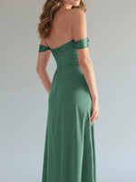 Off-the-Shoulder Slit Bridesmaid Dress 