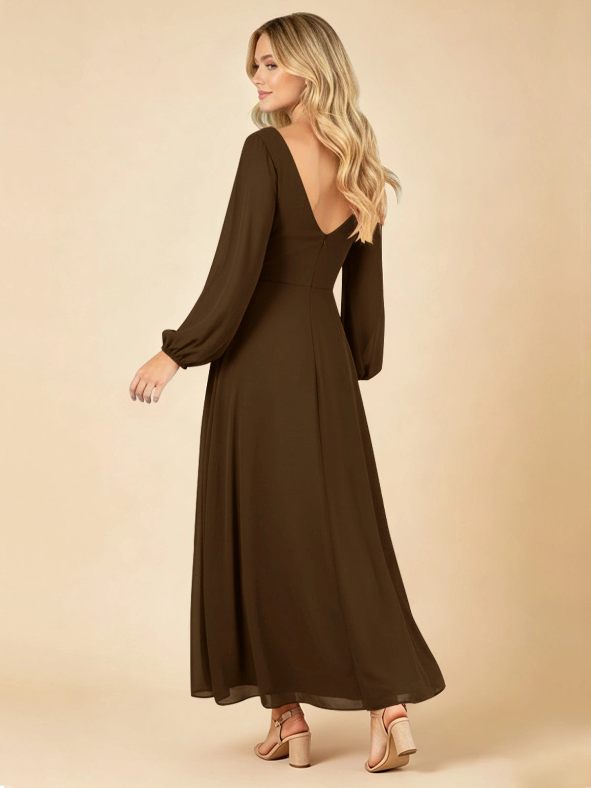 A-line Bridesmaid Dress with Long Sleeves 