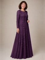 A-line Mother of the Bride Dress with Lace 