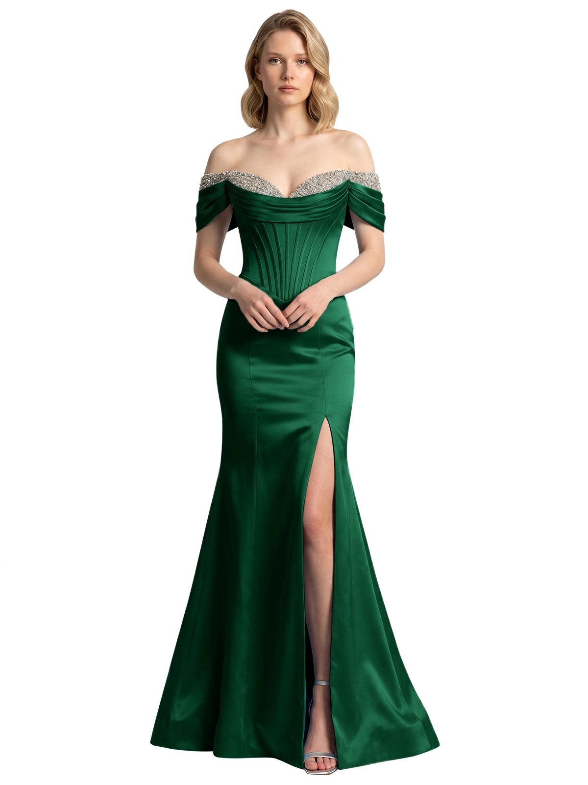 Corset Beaded Trumpet Prom Dress 