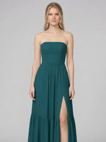 Strapless Bridesmaid Dress with Slit 