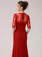 Lace Mother of the Bride Dress with Half Sleeves
