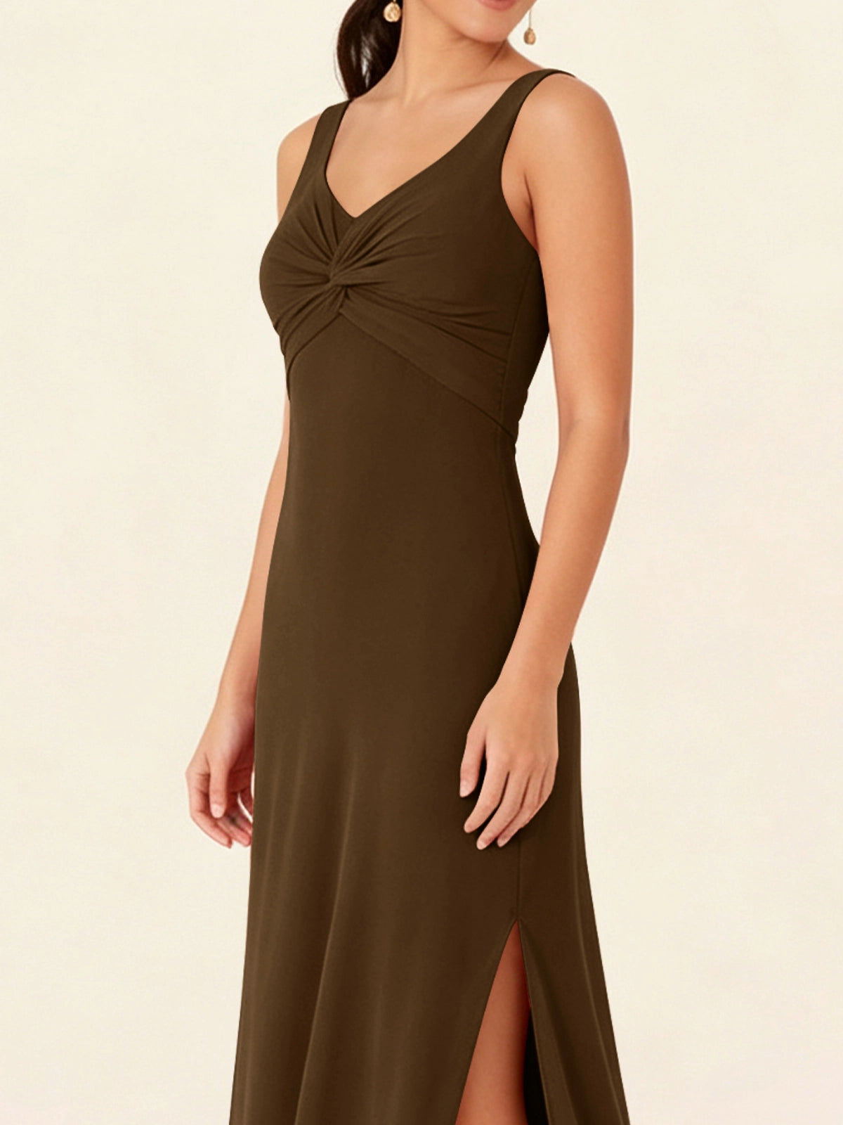 Chiffon Bridesmaid Dress with Slit 