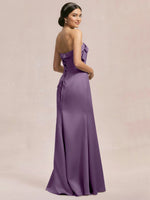 Satin Bow Accent Bridesmaid Dress 