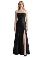 Strapless Ruched Bodice Prom Dress 