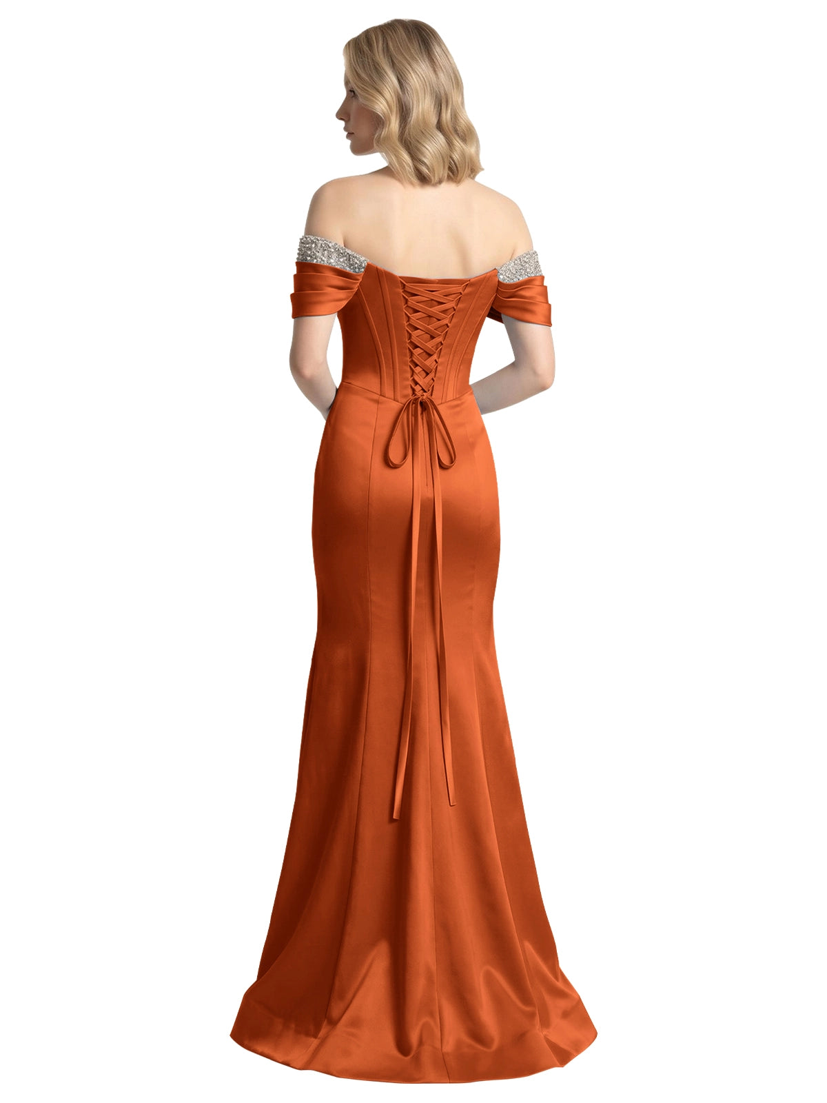 Corset Beaded Trumpet Prom Dress 