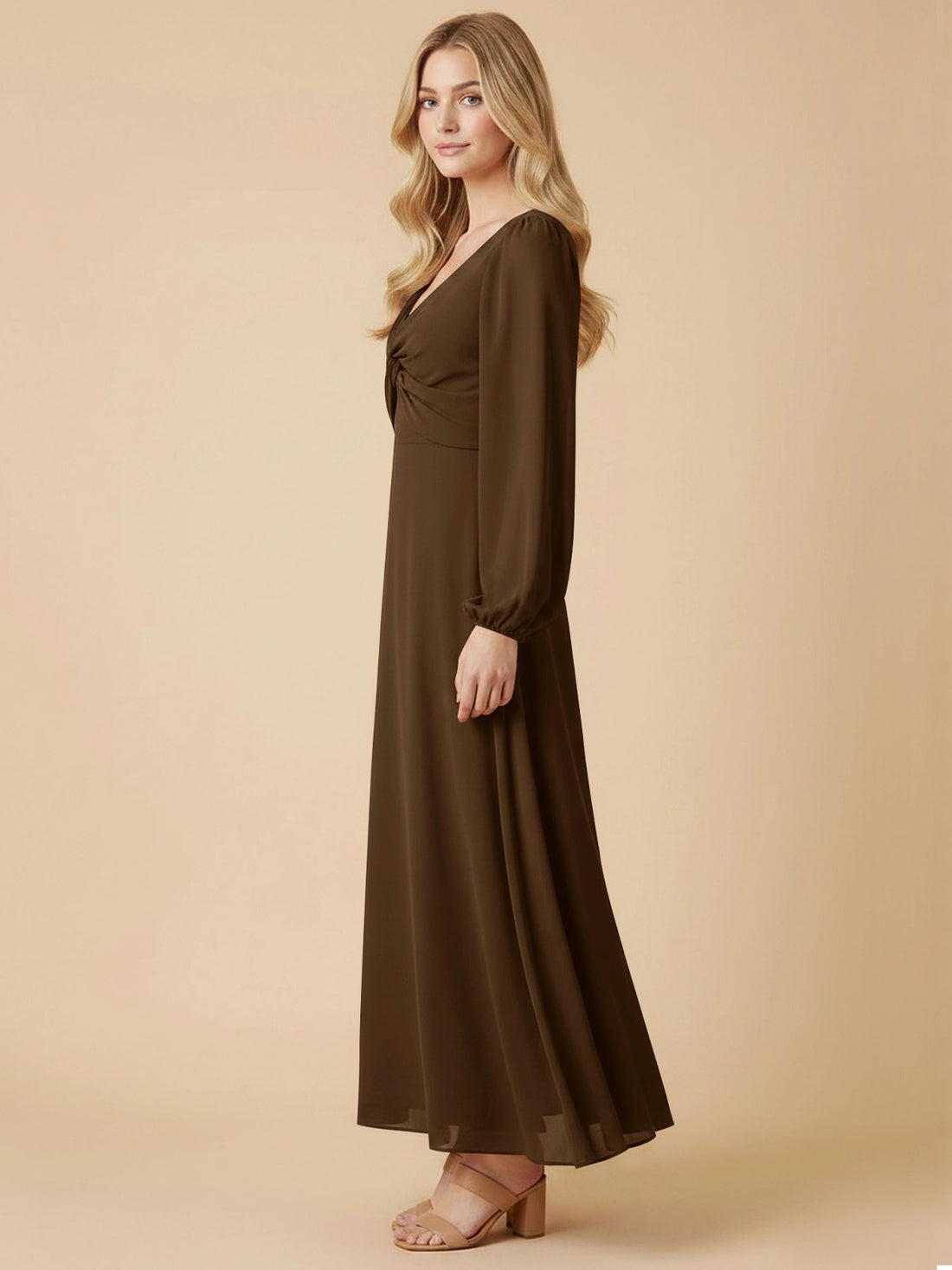 A-line Bridesmaid Dress with Long Sleeves 