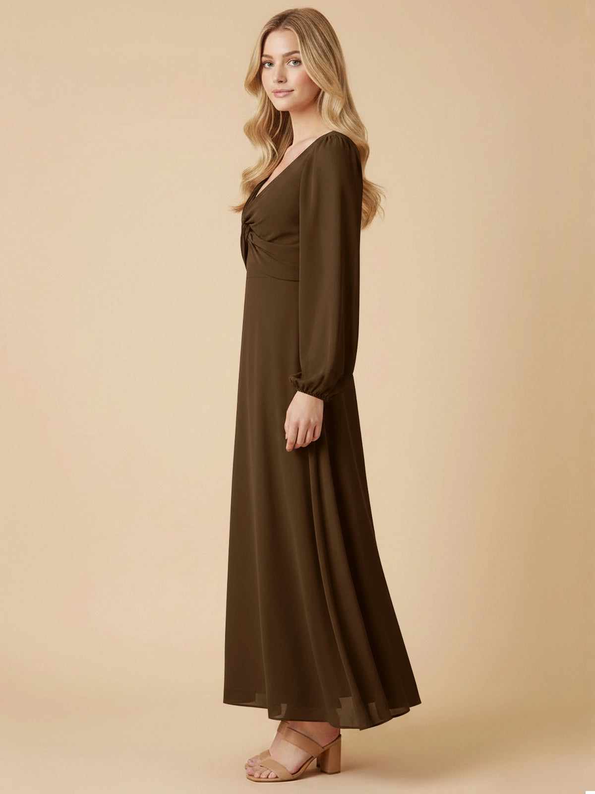 A-line Bridesmaid Dress with Long Sleeves 