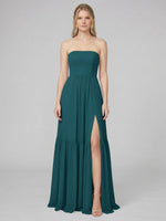 Strapless Bridesmaid Dress with Slit 