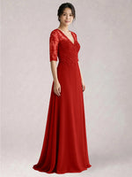 Lace Mother of the Bride Dress with Half Sleeves
