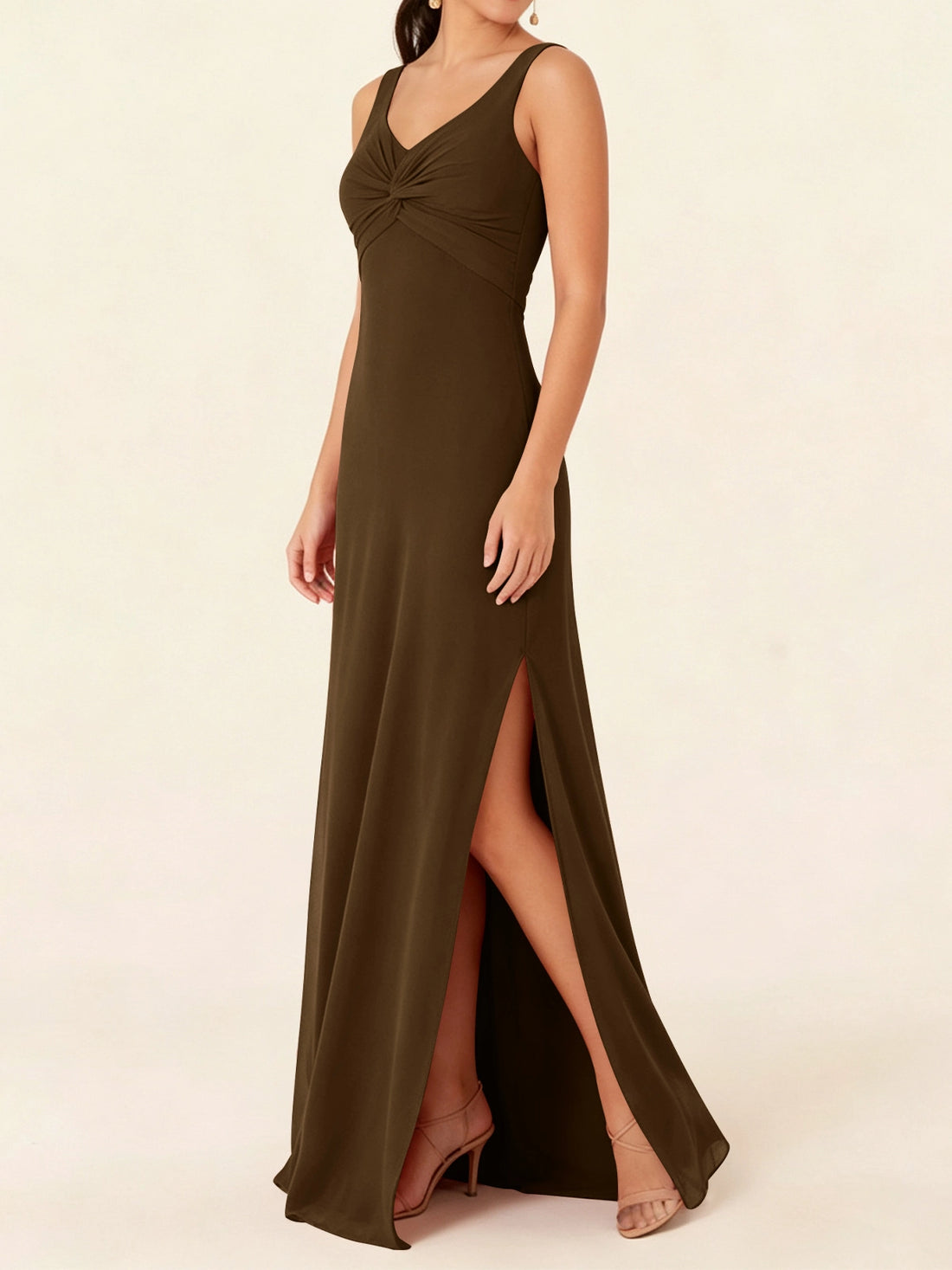 Chiffon Bridesmaid Dress with Slit 