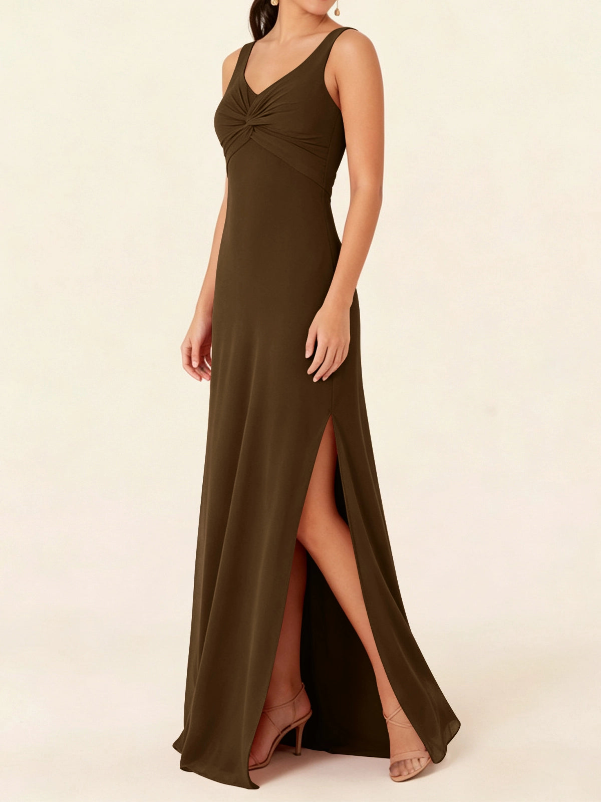 Chiffon Bridesmaid Dress with Slit 
