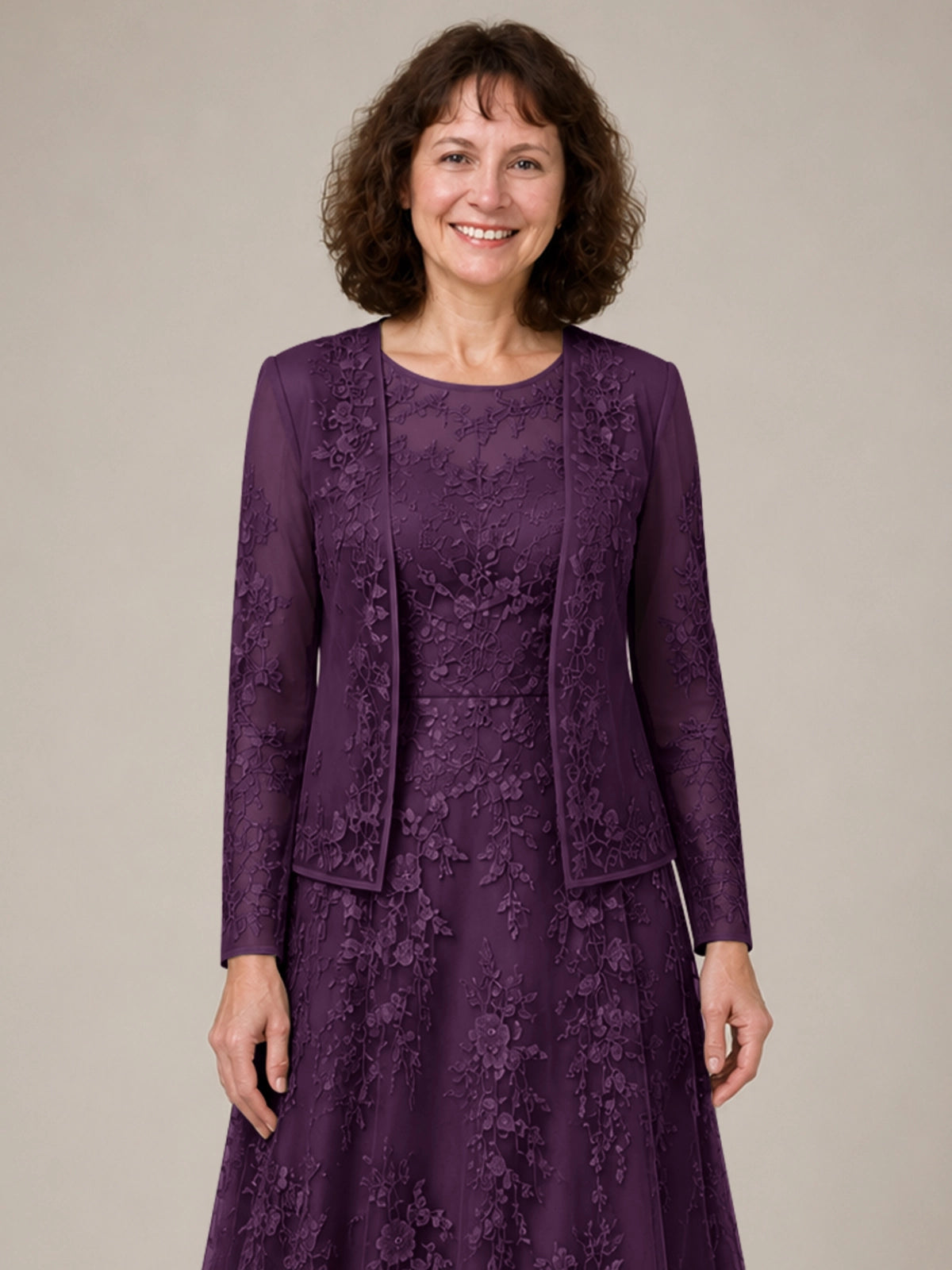 A-line Mother of the Bride Dress with Lace 