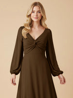 A-line Bridesmaid Dress with Long Sleeves 