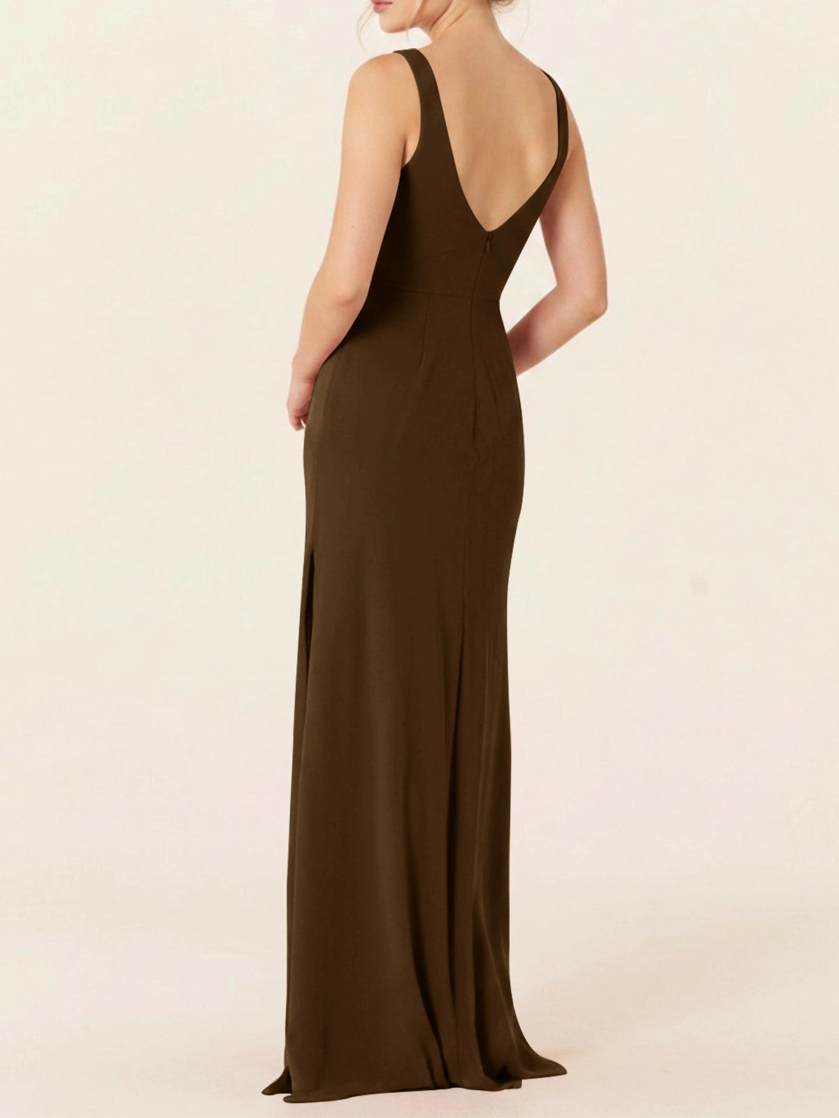 Chiffon Bridesmaid Dress with Slit 
