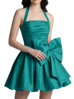Halter Oversized Bow Mini Dress 
