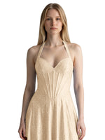 Halter Beaded Prom Dress 