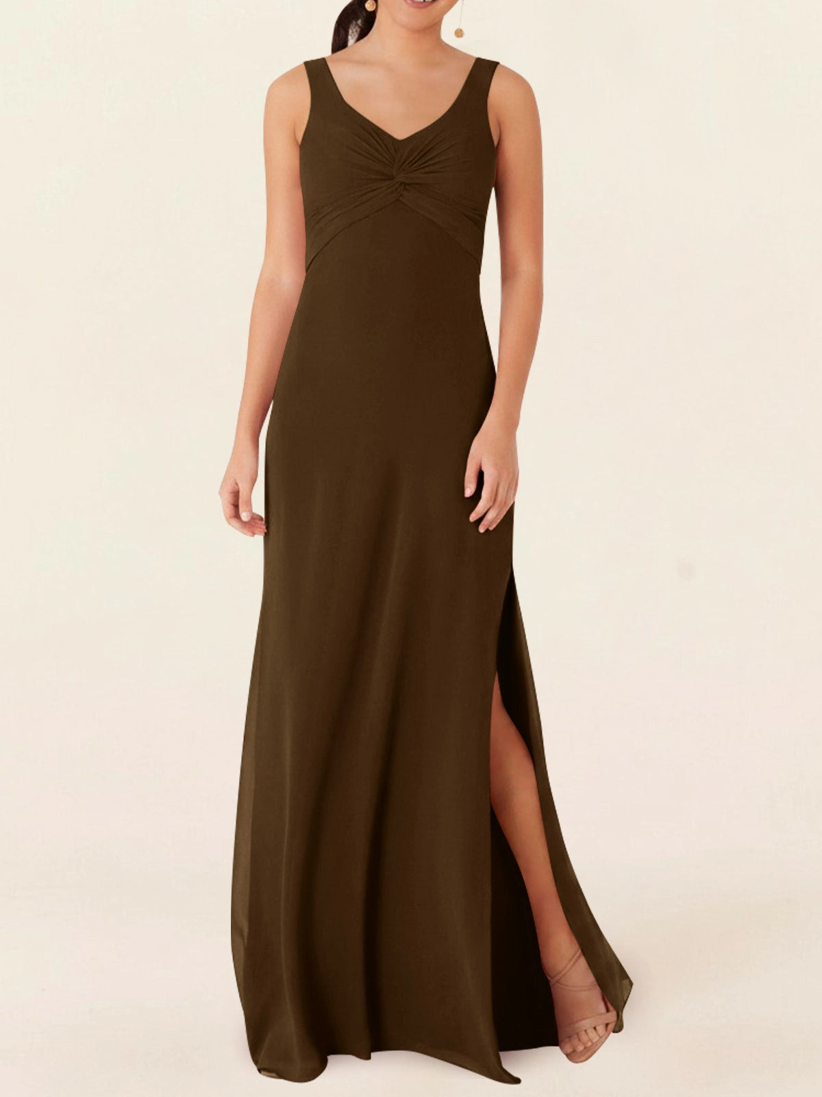 Chiffon Bridesmaid Dress with Slit 