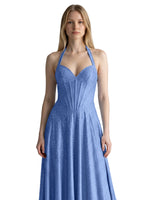 Halter Beaded Prom Dress 