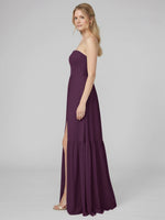 Strapless Bridesmaid Dress with Slit 