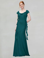 Flowy Ruffle Sheath Bridesmaid Dress 