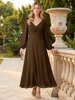 A-line Bridesmaid Dress with Long Sleeves 