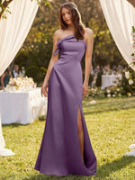Satin Bow Accent Bridesmaid Dress 