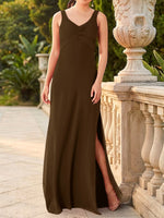 Chiffon Bridesmaid Dress with Slit 