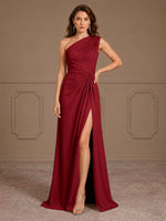 One-Shoulder Prom Dress with Slit