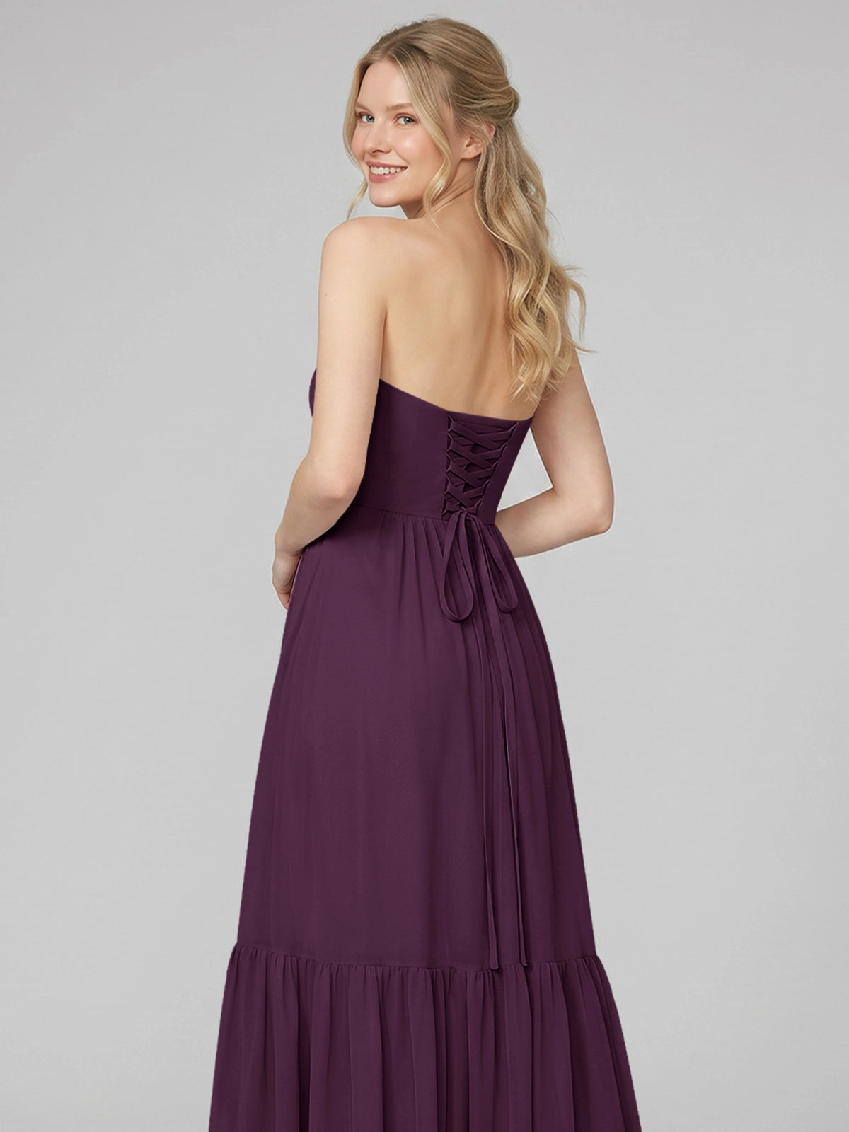 Strapless Bridesmaid Dress with Slit 