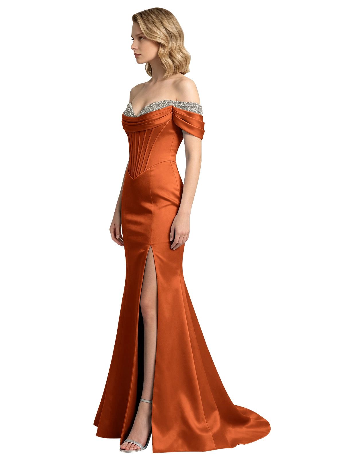 Corset Beaded Trumpet Prom Dress 