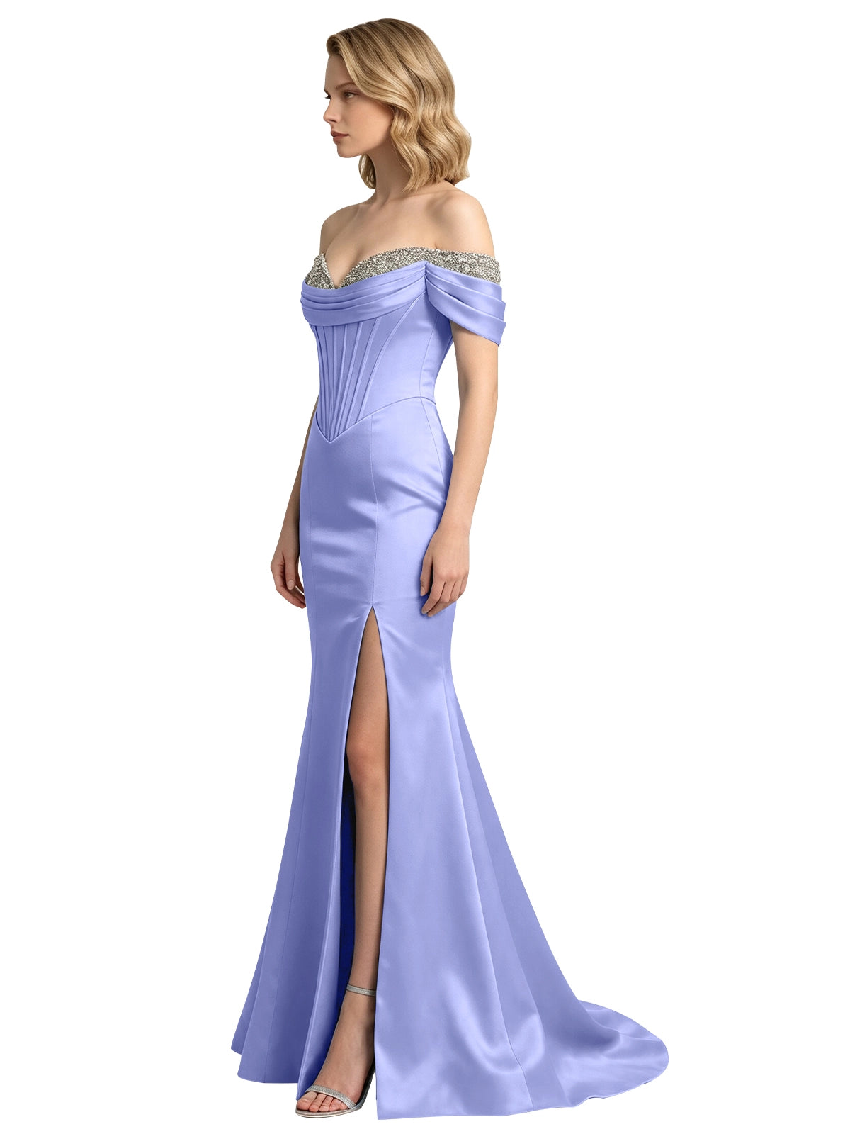 Corset Beaded Trumpet Prom Dress 