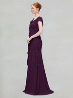 Flowy Ruffle Sheath Bridesmaid Dress 